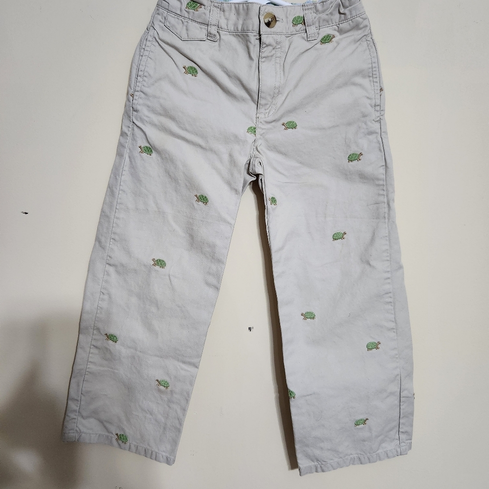 Janie & Jack Toddler Kaki Pants Turtle Print Size 5T